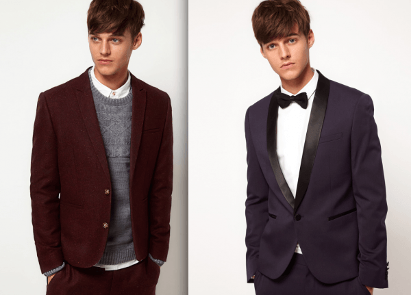 Holiday Outfits - Berry Suit & Blue Tux
