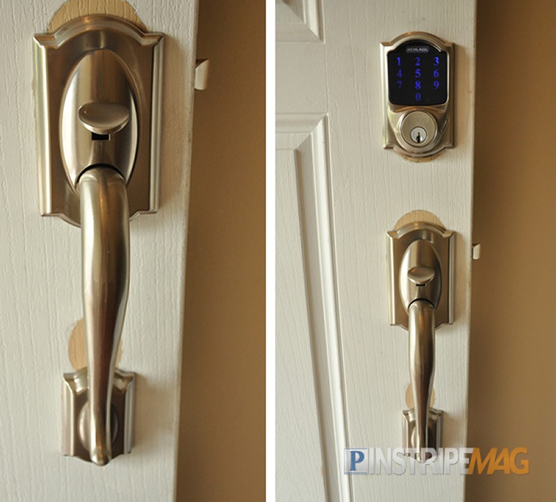 Schlage Camelot Touchscreen Deadbolt outside Schlage Camelot Touchscreen Deadbolt outside