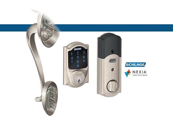 Schlage Camelot Touchscreen Deadbolt with Alarm and Nexia Home Intelligence Schlage Camelot Touchscreen Deadbolt with Alarm and Nexia Home Intelligence
