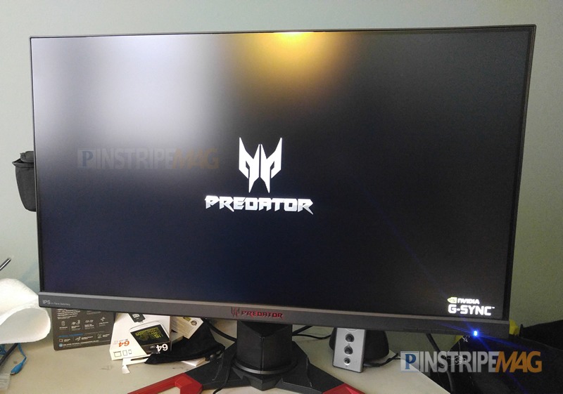 Acer Predator XB271HU gaming monitor, Back light bleed, spot lighting effect top and bottom right corners