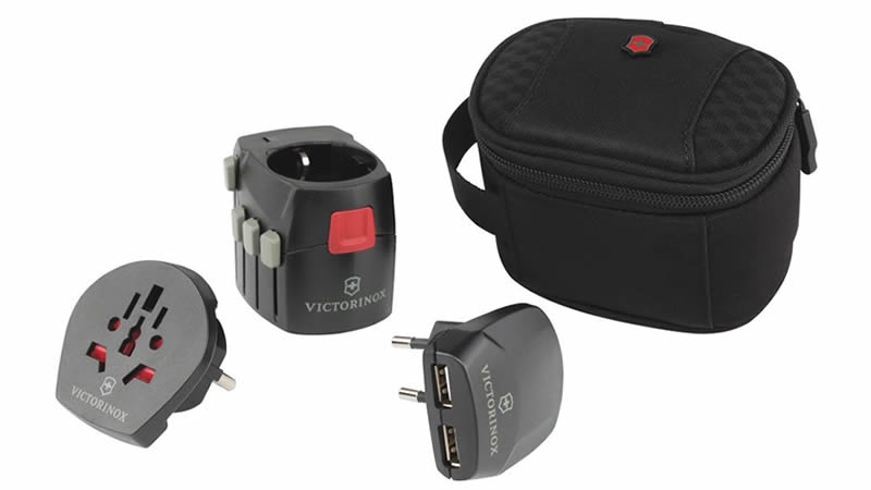 Worldwide Grounded Adapter Plug with USB Charger