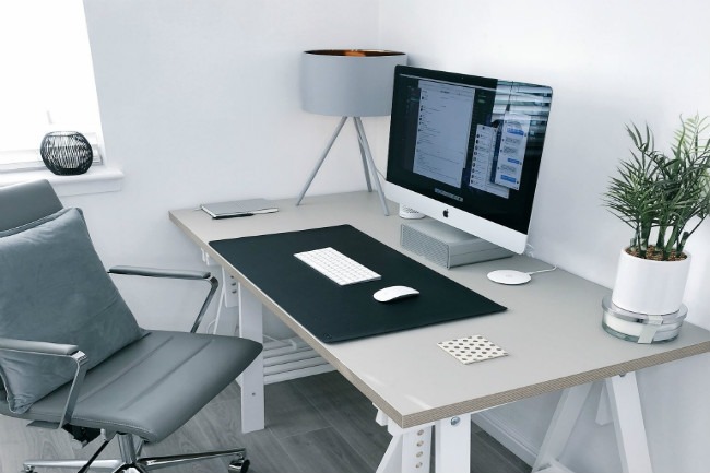 It's possible to enhance a home office by upgrading a desk.