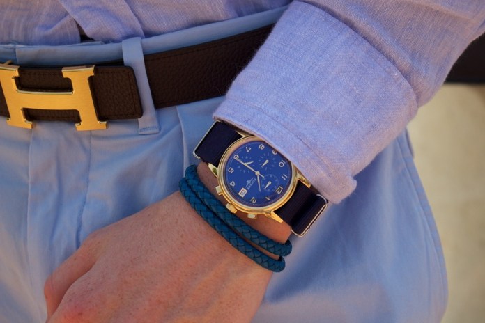 blue dial wrist watch gift idea