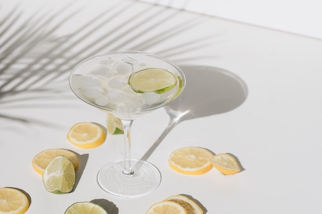 Drink with garnish.