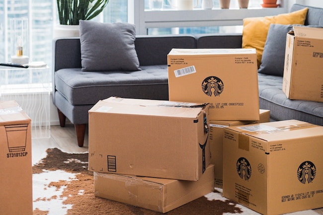 Moving boxes.