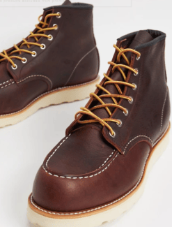 Red Wing classic 6 inch moc boots in brown oil-slick leather