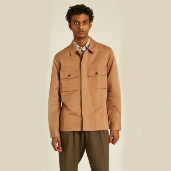 Paul Smith: Men's Taupe Cotton-Ramie Overshirt