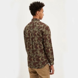 The Printed Worker Shirt in Green by Frank and Oak