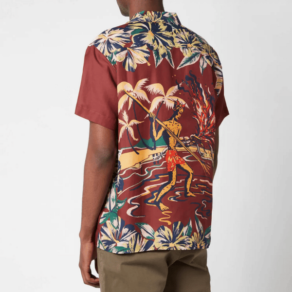 Summer Outfit: YMC Men's Malick Demon Aloha Short Sleeve Shirt